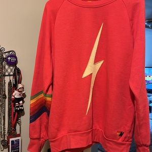 Aviator Nation lightning bolt crew neck sweat shirt